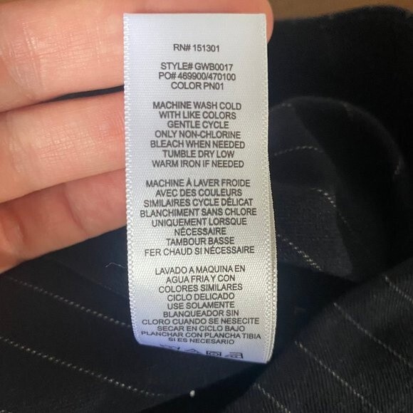 NWT Good American Women's Exec Straight Ankle Pants Black Pinstripe 6 - Picture 8 of 10